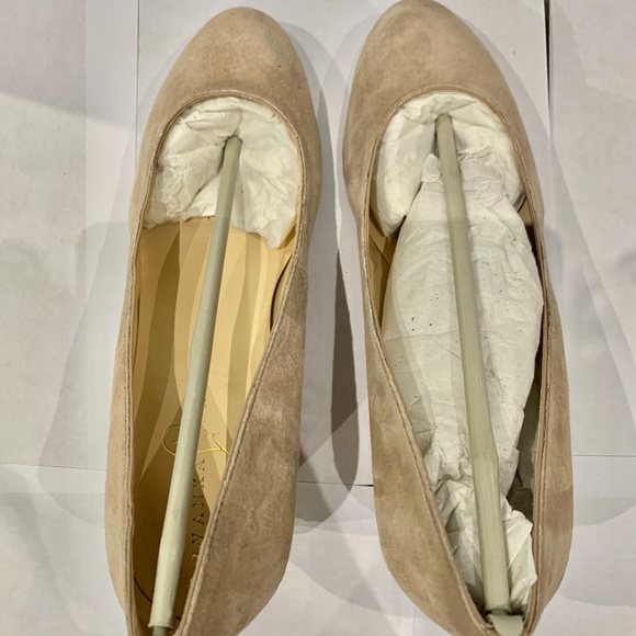 Ivanka Trump Linear Dark Suede Wedges - Picture 6 of 8